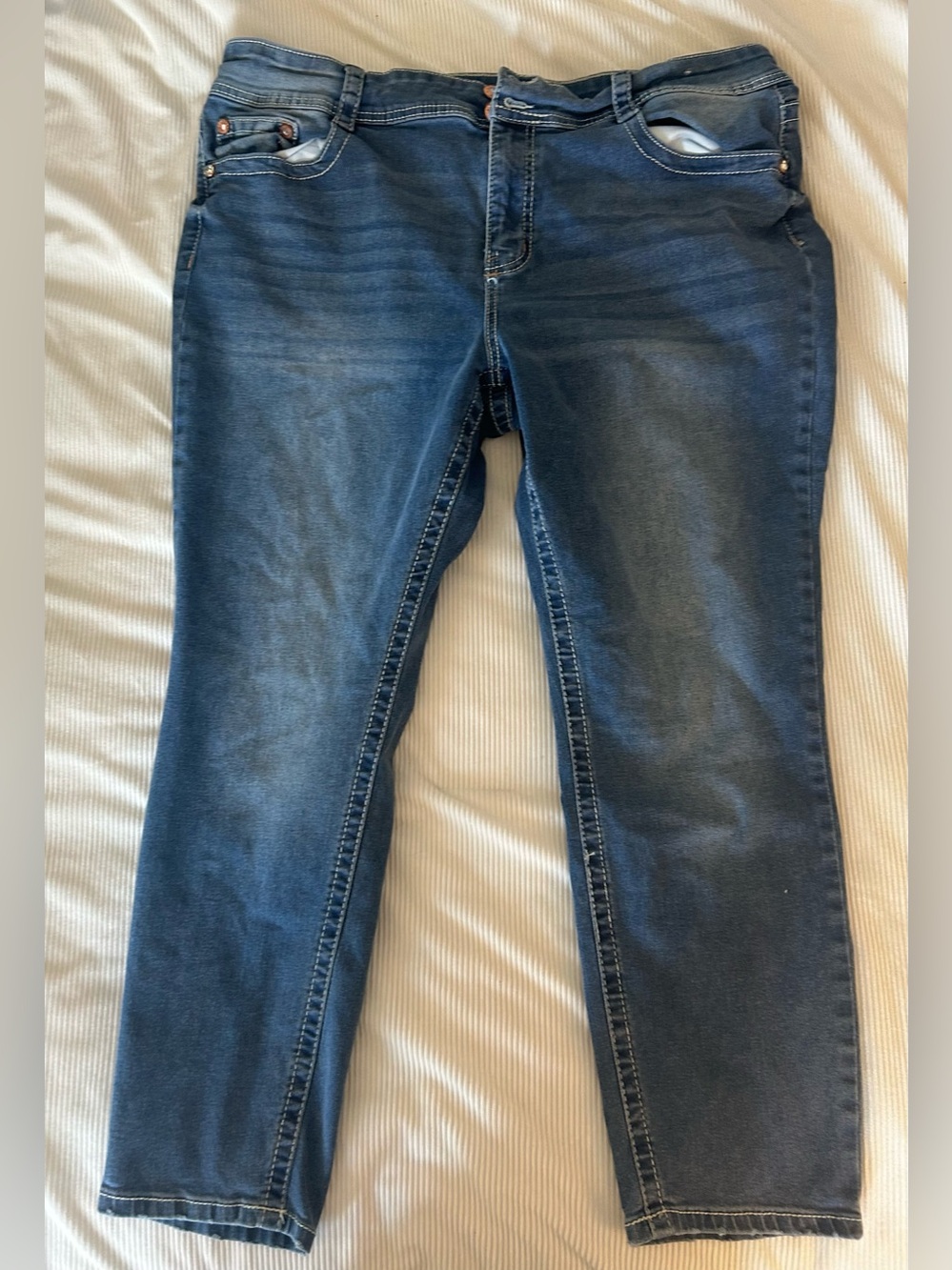 Gemma Rae Jeans Embellished Bootcut Stretch Jeans Medium Wash Women's Plus Size